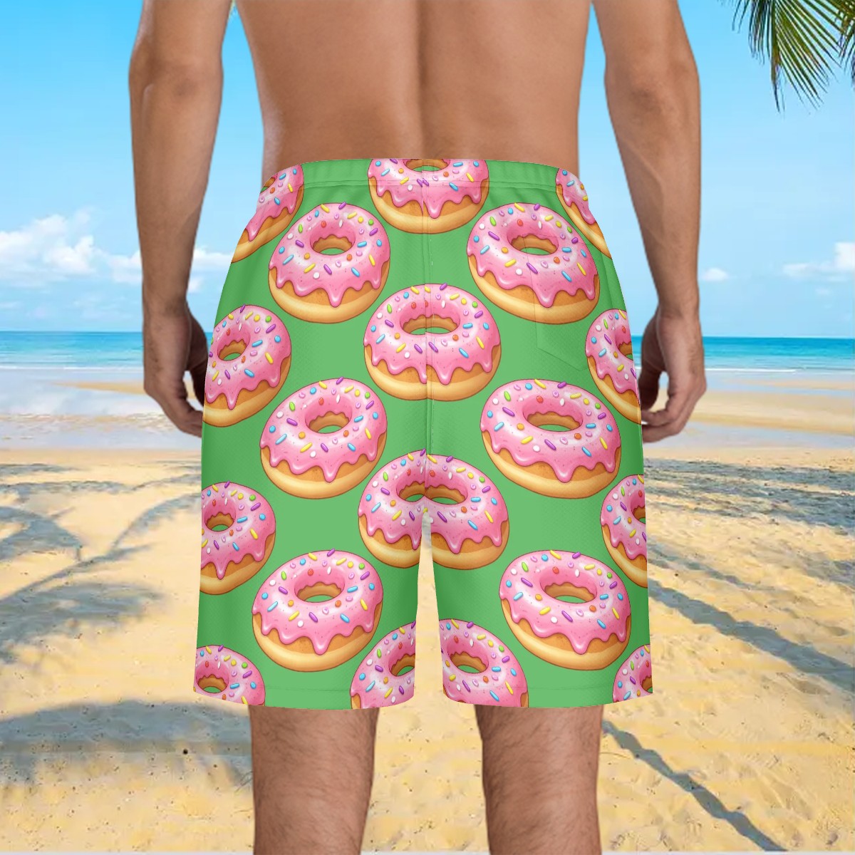 Men/Teen Swim Shorts - Donut Drip Green
