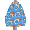 Adult Blanket Sweatshirt - Flamin Hockey Pucks Blue