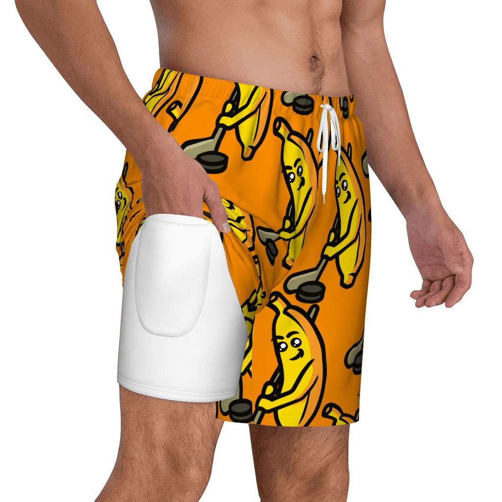 W2W Pro Mesh Hybrid Shorts - Bananas for Hockey Orange