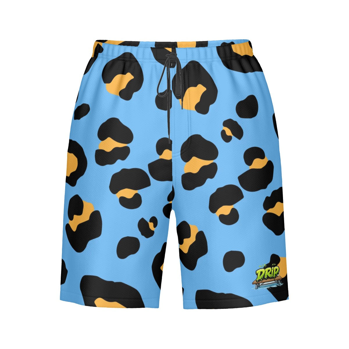 Men/Teen Swim Shorts - Drip Bench Leopard Sky Blue