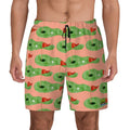 W2W Pro Mesh Hybrid Shorts - Green Hole Sketch Salmon