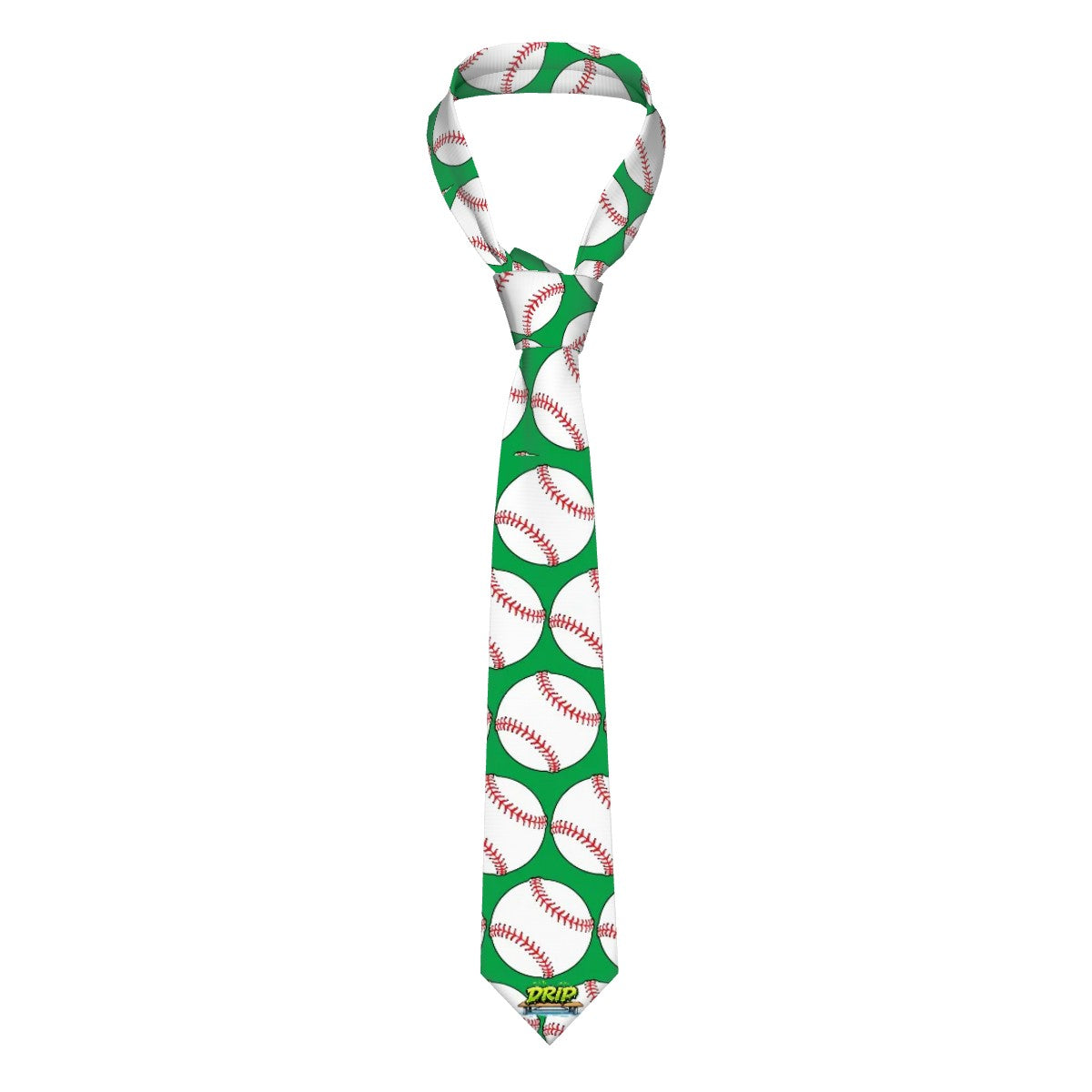 Game Day Tie - Baseballs Classic Green