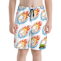 Youth Swim Shorts - Flamin Hockey Pucks White
