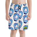 Youth Swim Shorts - Baseball Sprinkles Drip White