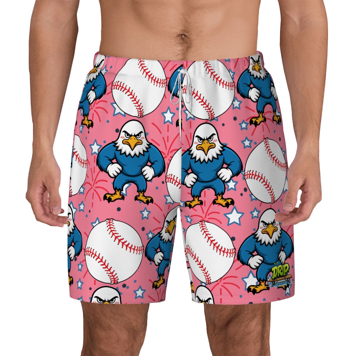 W2W Pro Mesh Hybrid Shorts - Stars and Strikes Pink