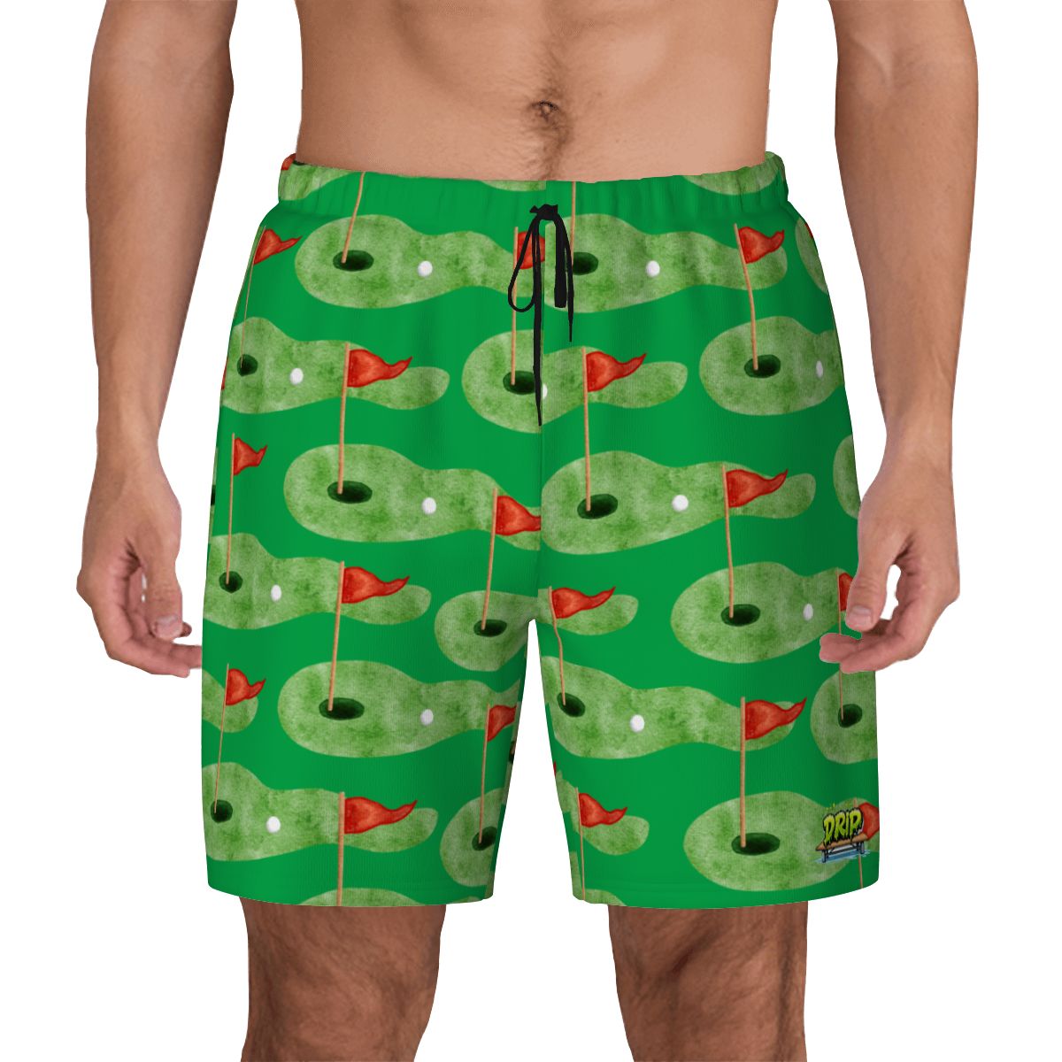 W2W Pro Mesh Hybrid Shorts - Green Hole Sketch Classic Green
