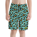 Youth Swim Shorts - Drip Bench Leopard Caribbean