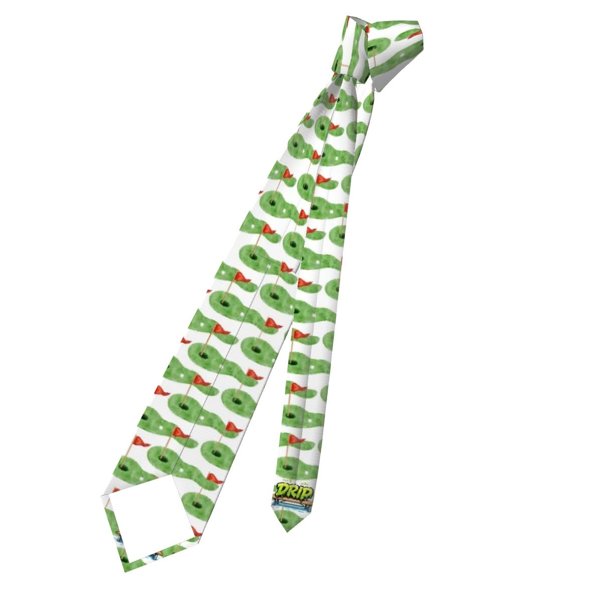 Game Day Tie - Golf Hole and Flag White