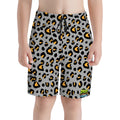 Youth Swim Shorts - Drip Bench Leopard Grey