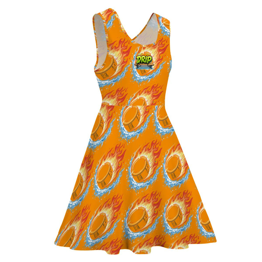 Women's Game Day Dress - Flamin Hockey Pucks Orange