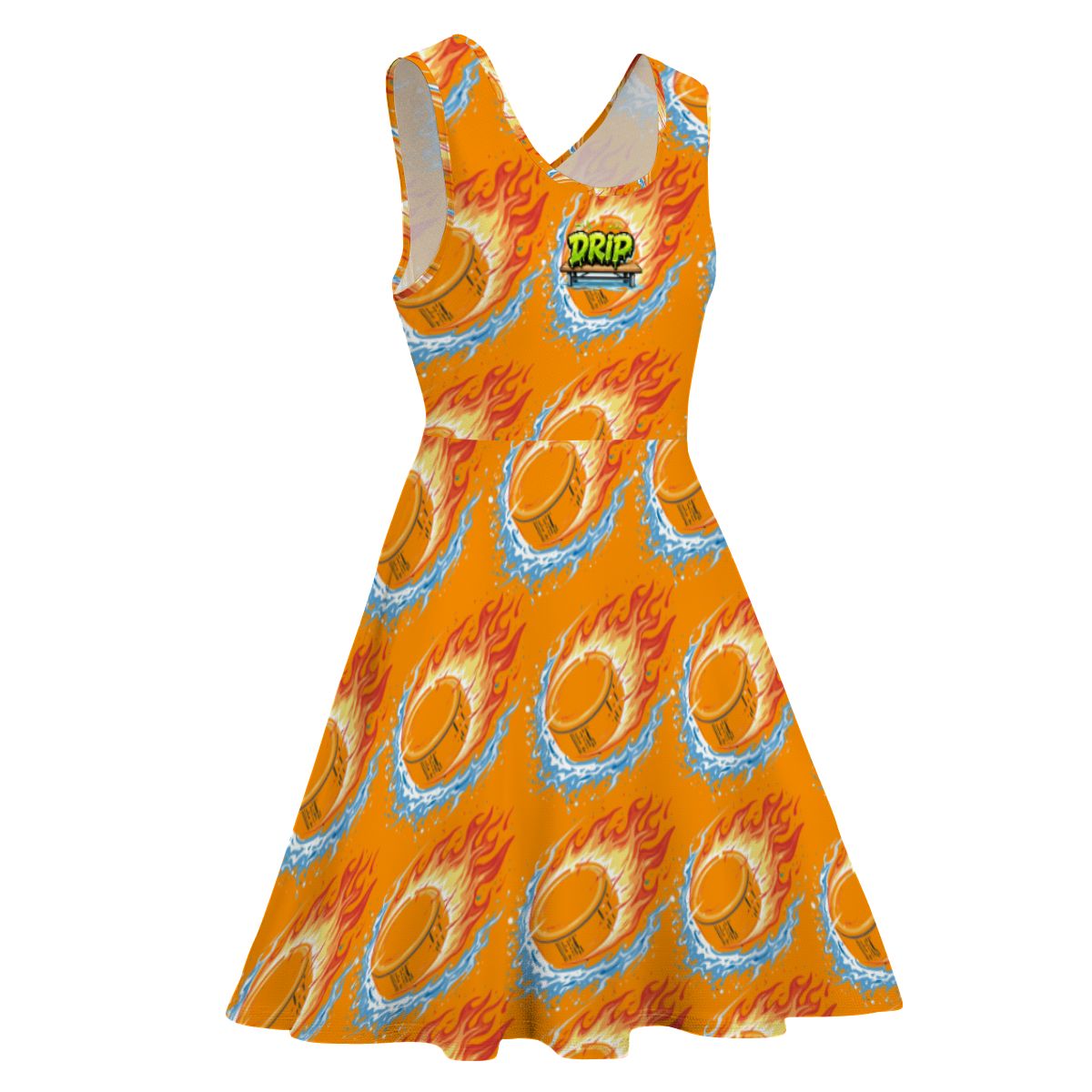 Women's Game Day Dress - Flamin Hockey Pucks Orange