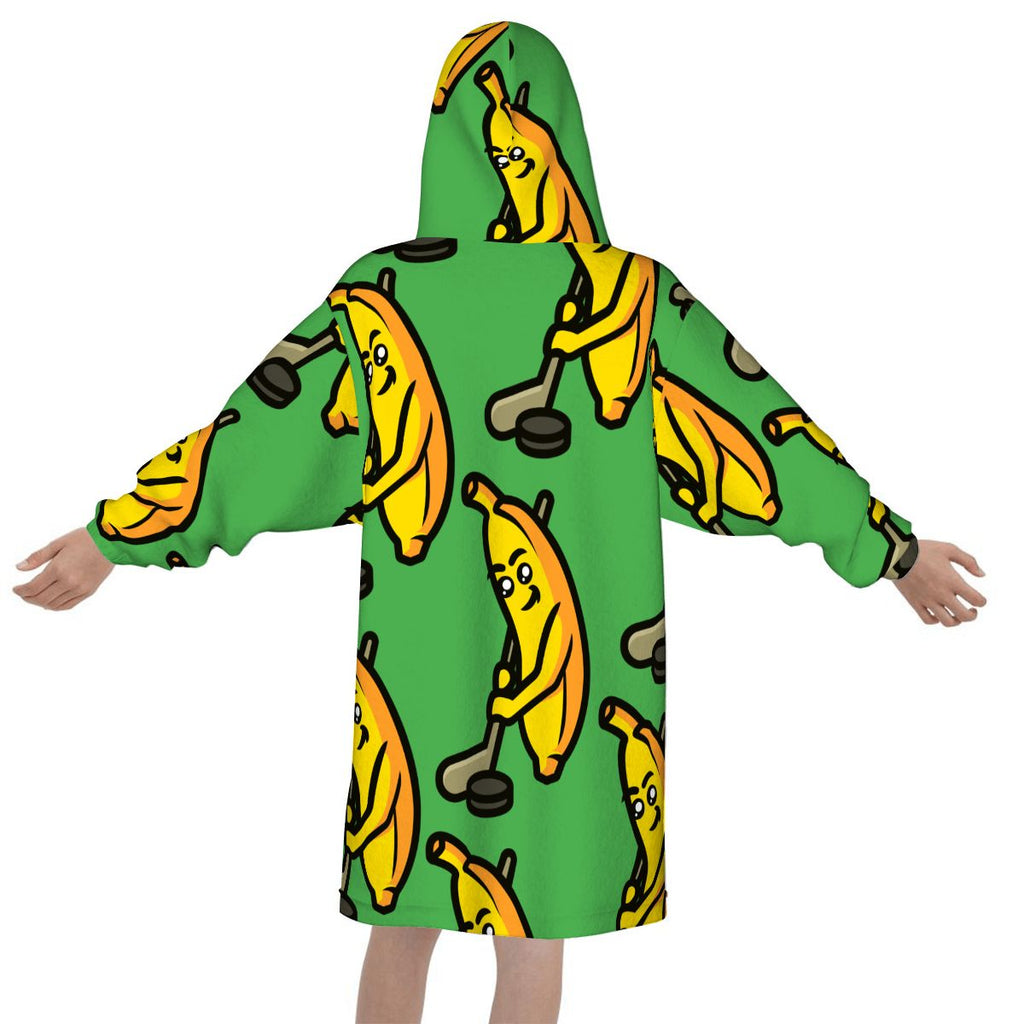 Youth Blanket Sweatshirt - Bananas for Hockey Green