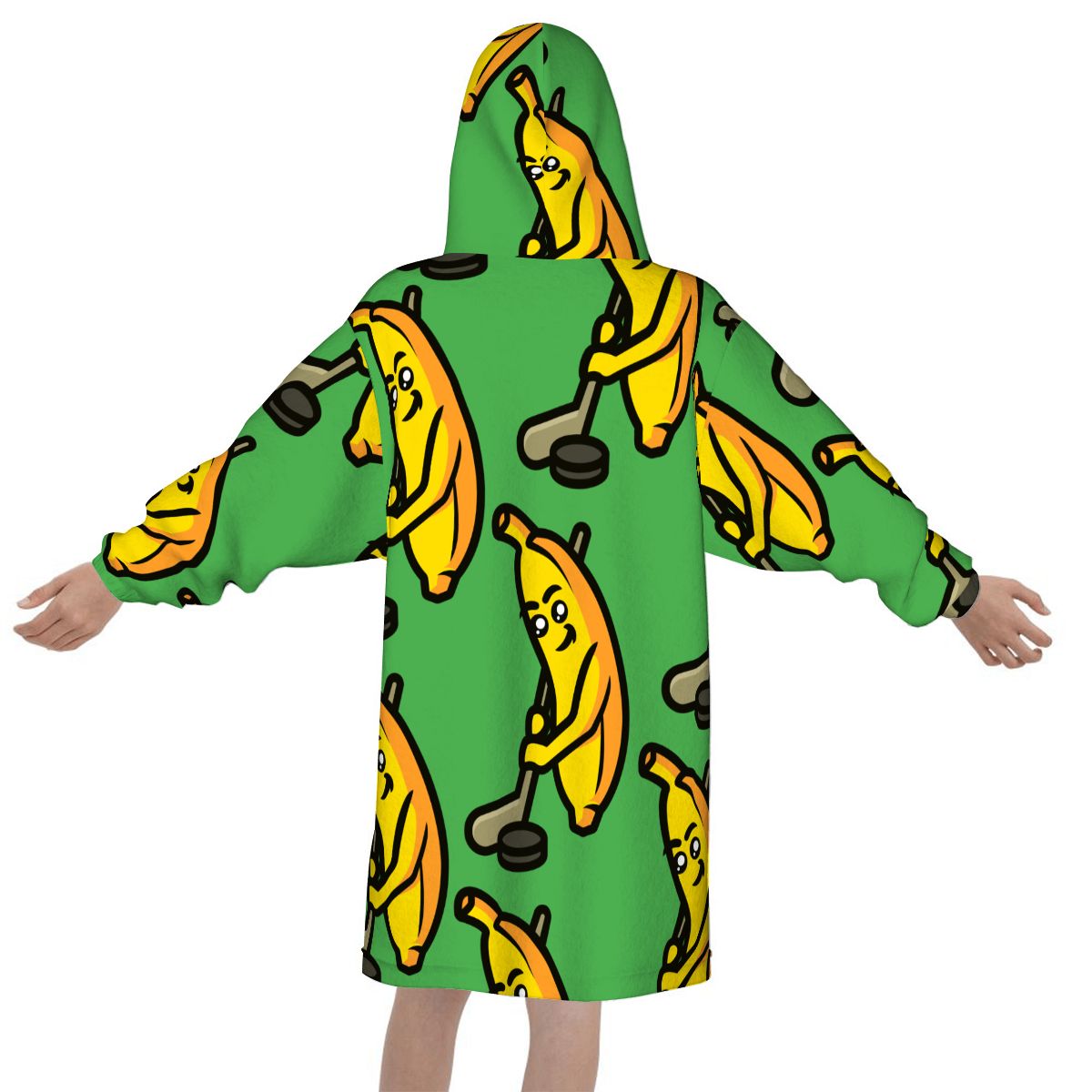 Youth Blanket Sweatshirt - Bananas for Hockey Green
