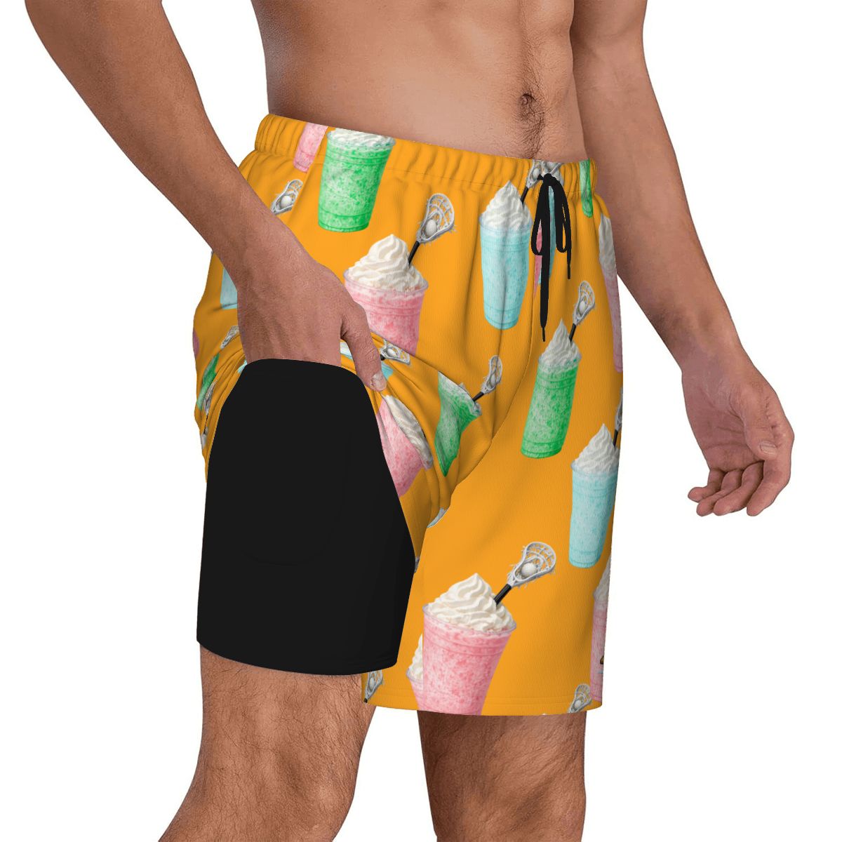 W2W Pro Mesh Hybrid Shorts - Ice Cream Lacrosse Orange