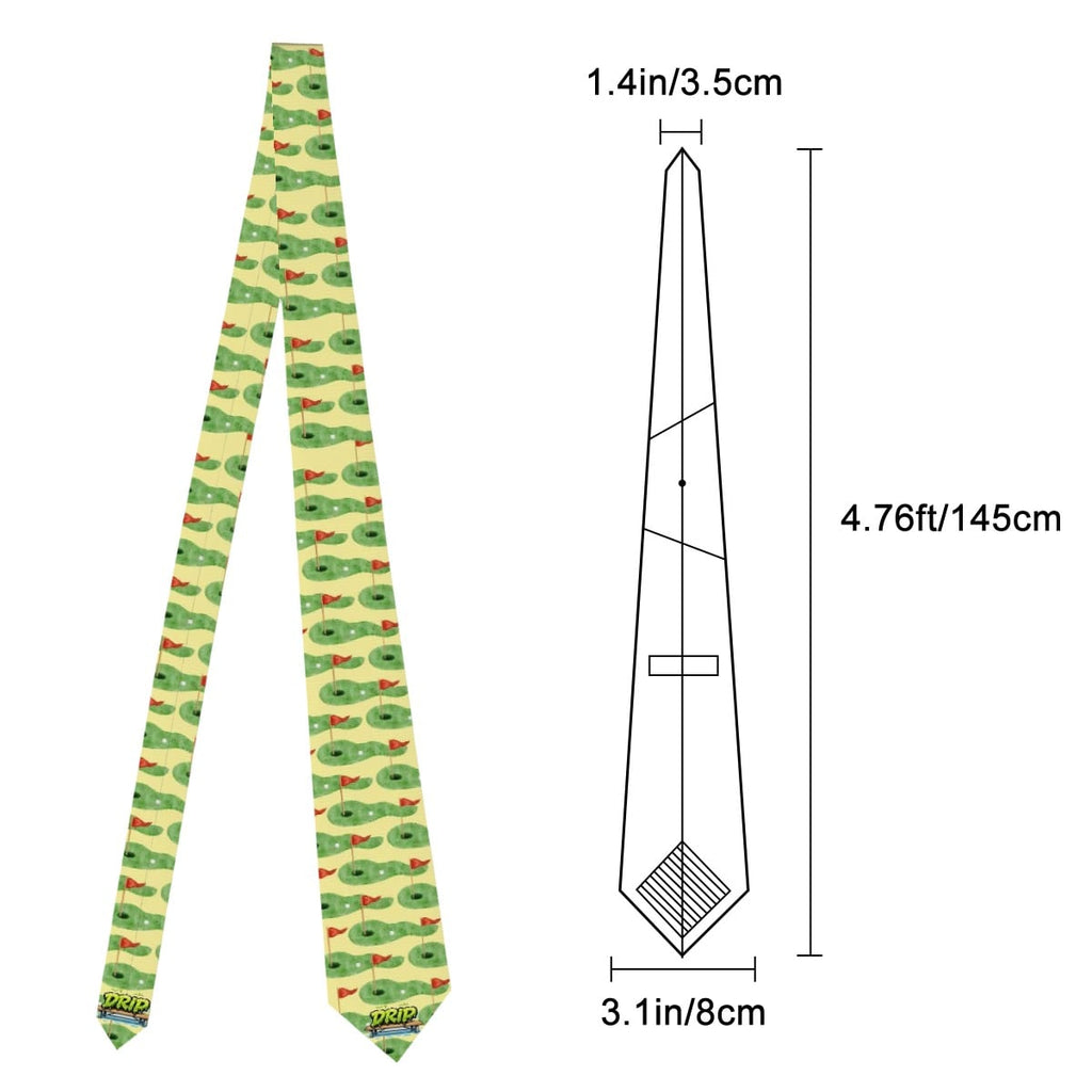 Game Day Tie - Golf Hole and Flag Yellow