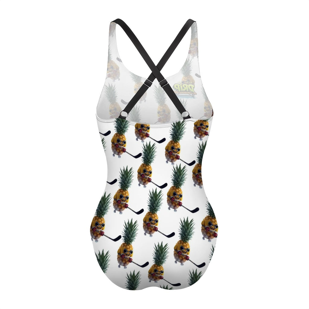 Cross-Back One Piece Swimsuit Women - Piney Snipes White