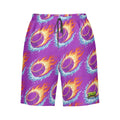 Men/Teen Swim Shorts - Flamin Hockey Pucks Classic Purple