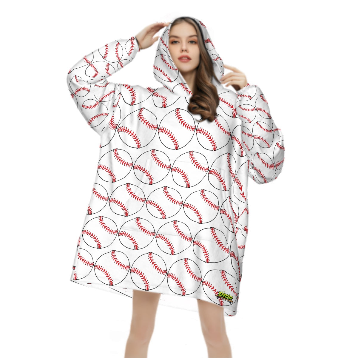 Adult Blanket Sweatshirt - Classic Baseball White