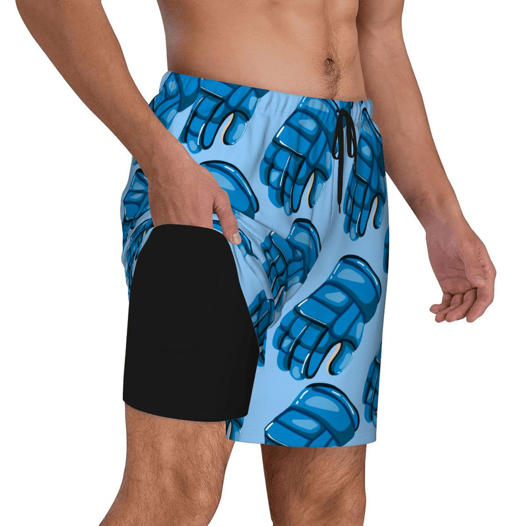 W2W Pro Mesh Hybrid Shorts - Blue Hockey Gloves Ice Blue