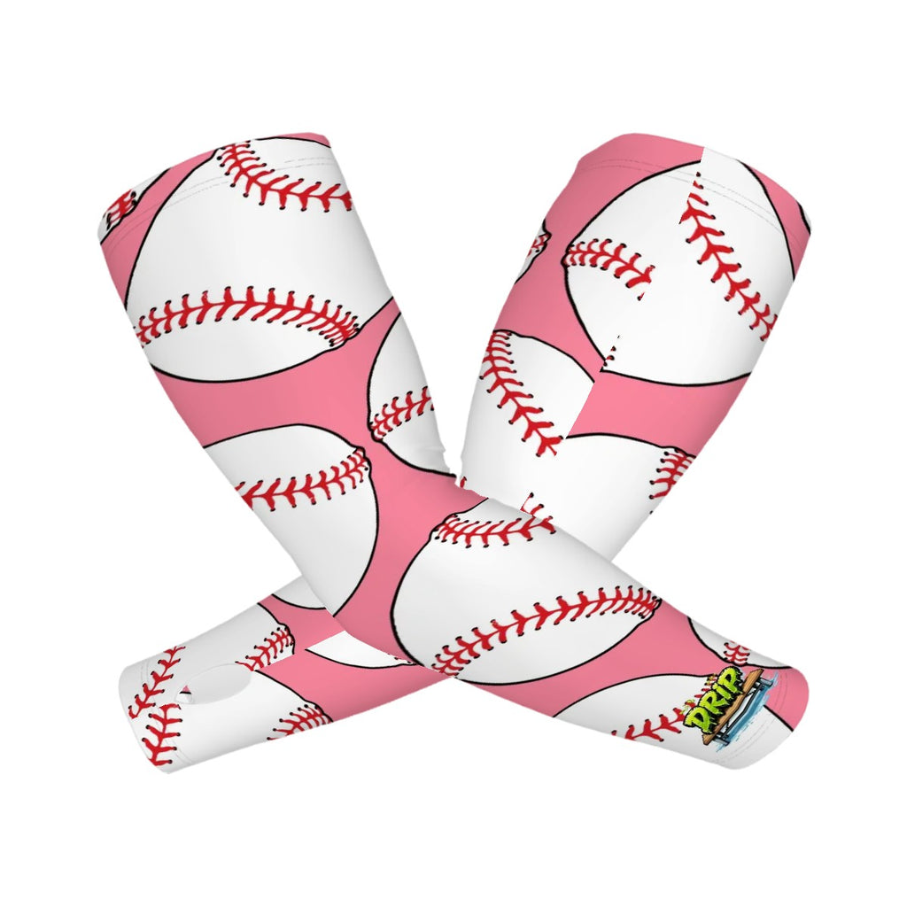 Drip Bench Performance Arm Sleeves - Classic Baseball Pink