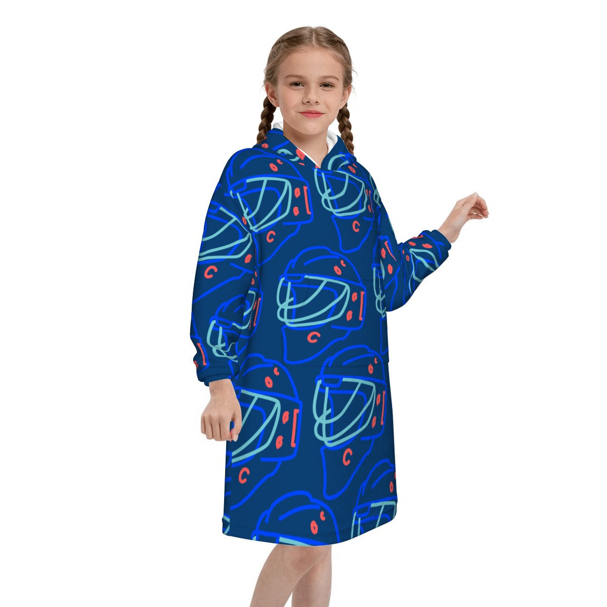 Youth Blanket Sweatshirt - Goalie Helmet Sketch Midnight