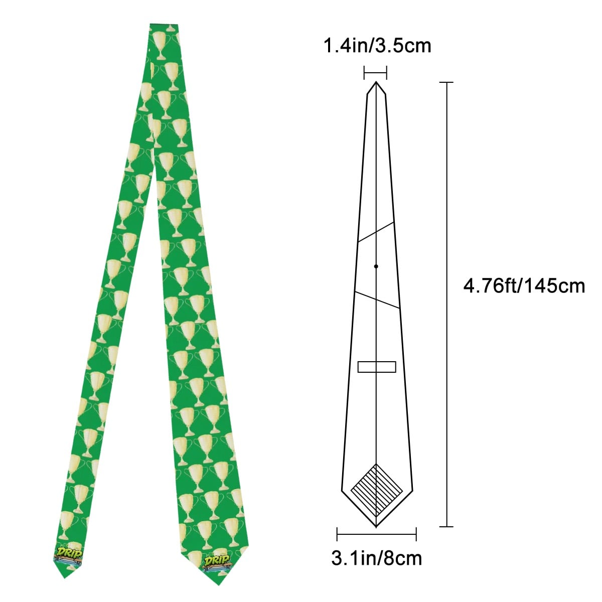 Game Day Tie - Trophies Classic Green