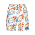 Men/Teen Swim Shorts - Flamin Hockey Pucks White