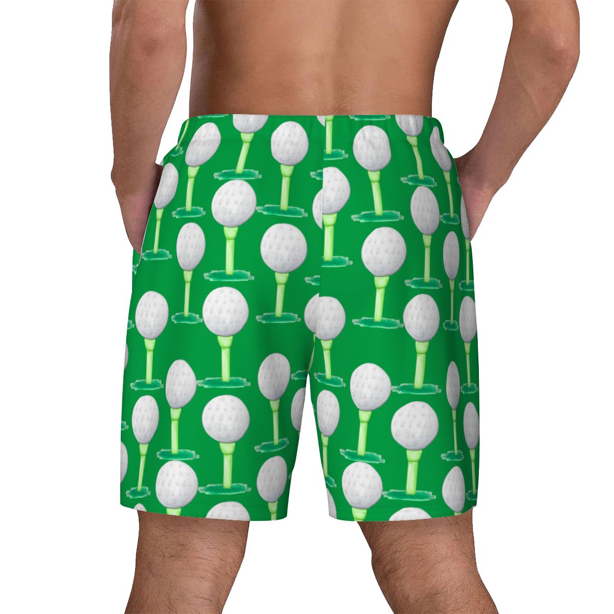 W2W Pro Mesh Hybrid Shorts - Golf Ball and Tee Classic Green