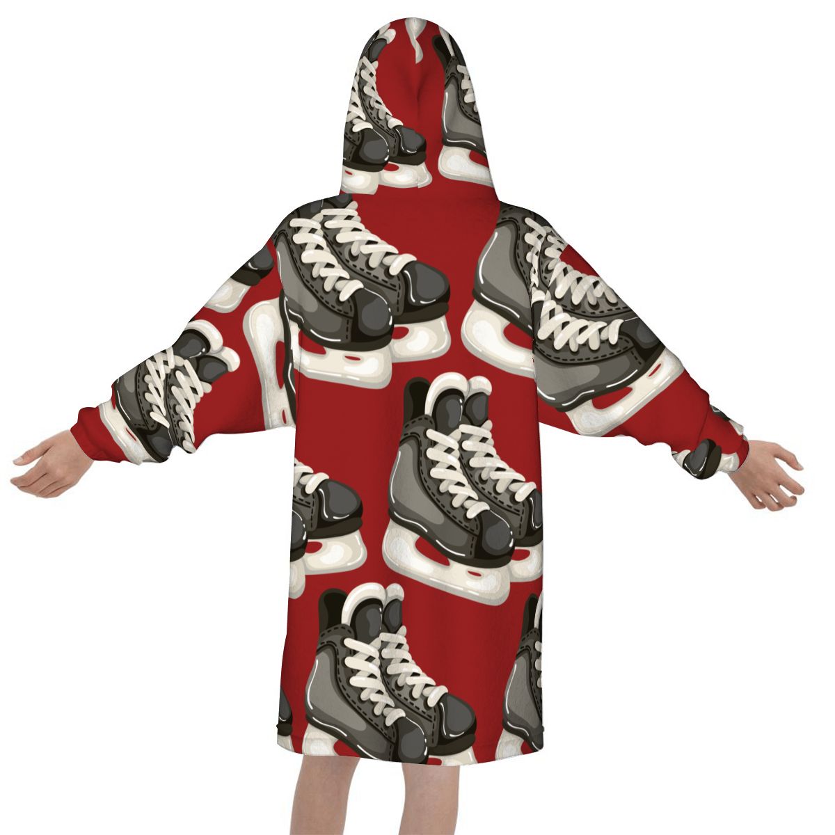 Youth Blanket Sweatshirt - Hockey Skates Classic Red