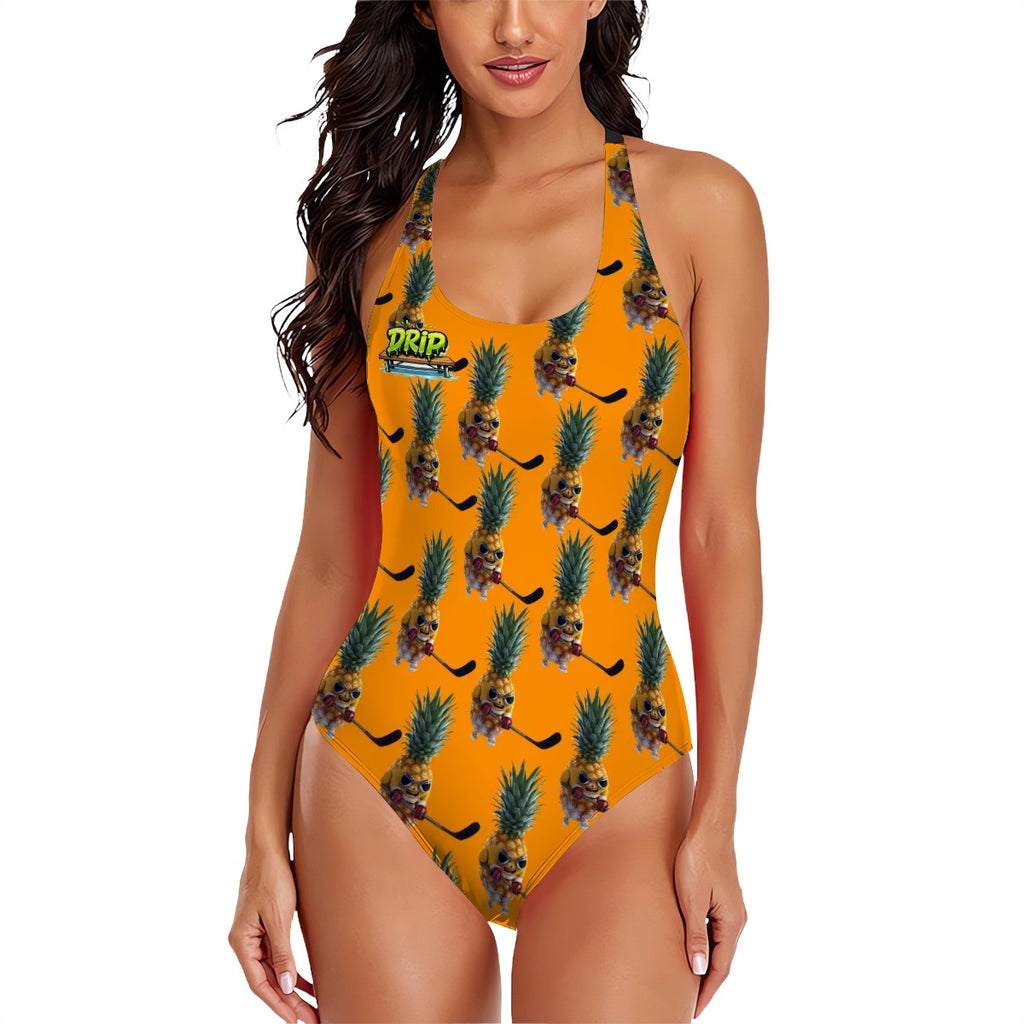 Cross-Back One Piece Swimsuit Women - Piney Snipes Orange