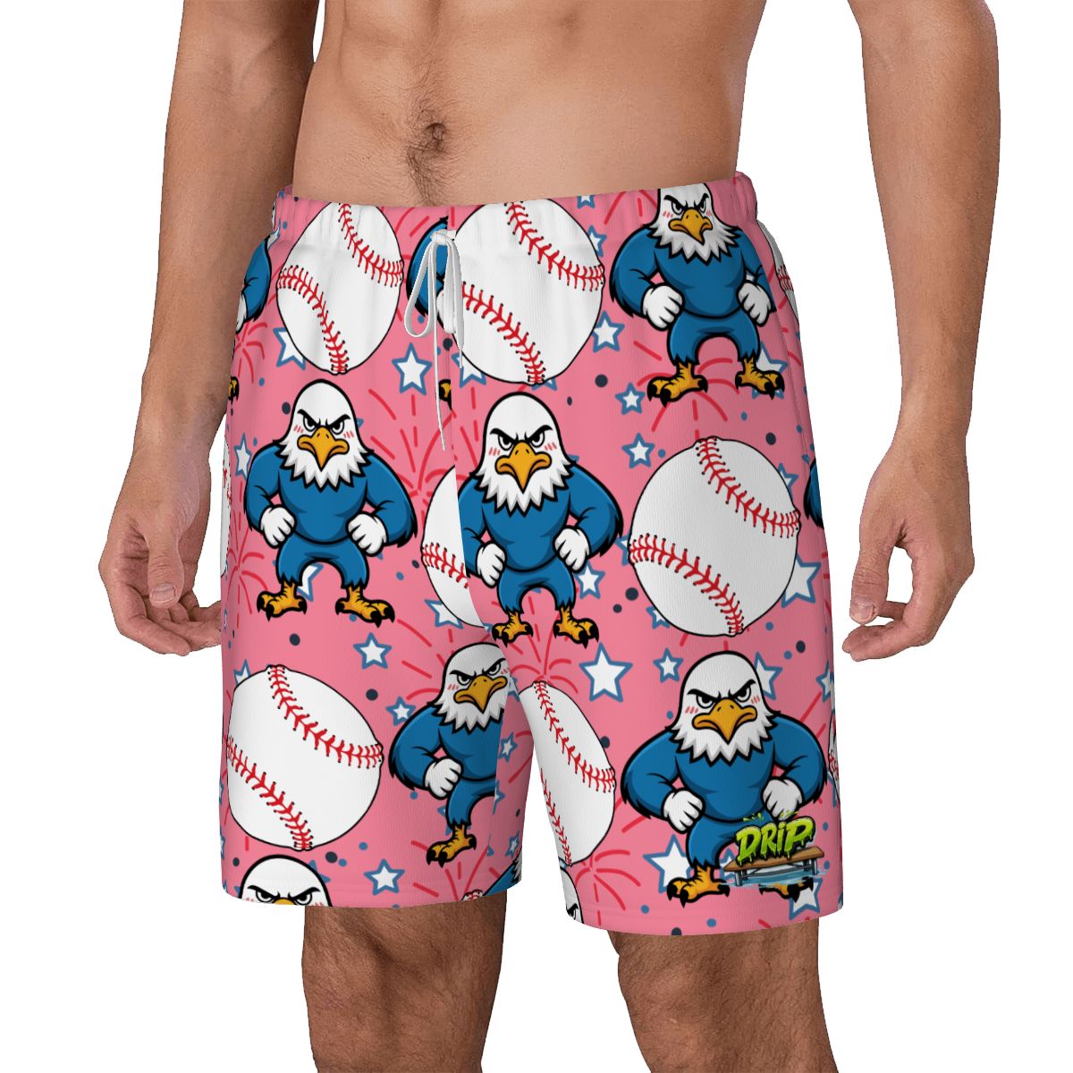 W2W Pro Mesh Hybrid Shorts - Stars and Strikes Pink