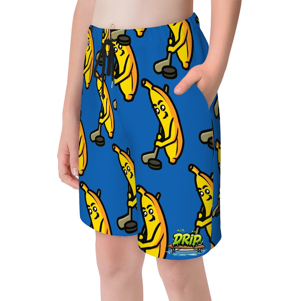 Youth Swim Shorts - Bananas for Hockey Dark Blue