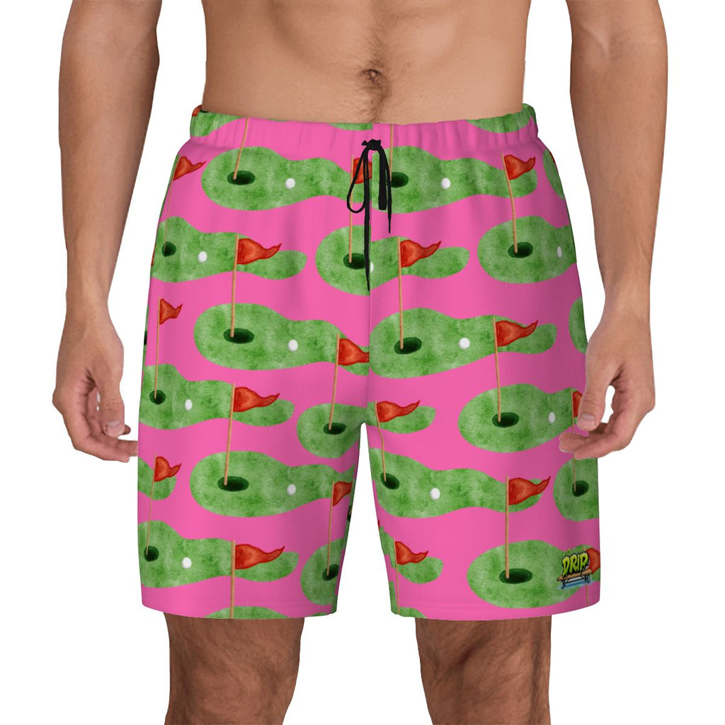 W2W Pro Mesh Hybrid Shorts - Green Hole Sketch Hot Pink