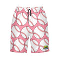 Men/Teen Swim Shorts - Classic Baseball Pink
