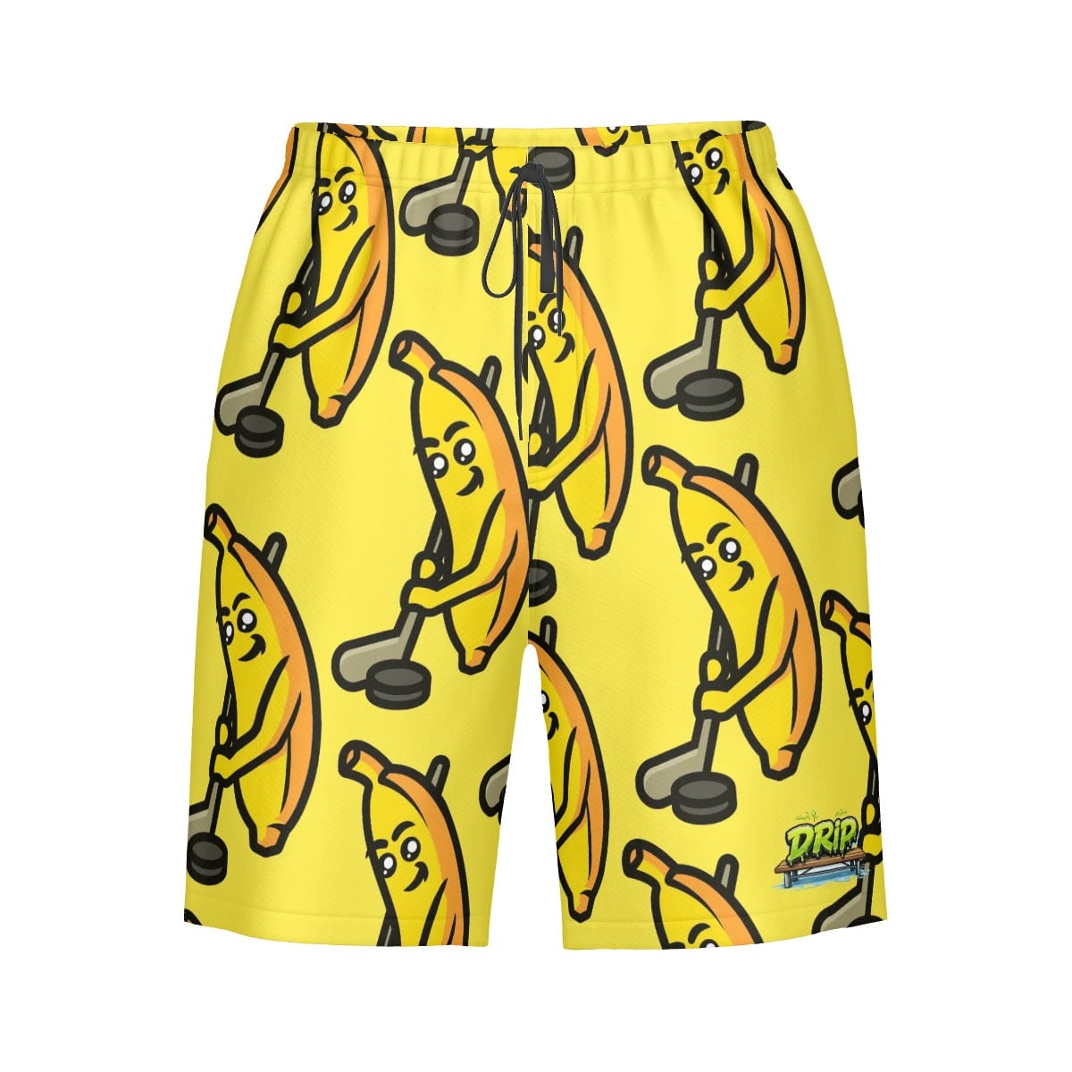 Men/Teen Swim Shorts - Bananas for Hockey Yellow