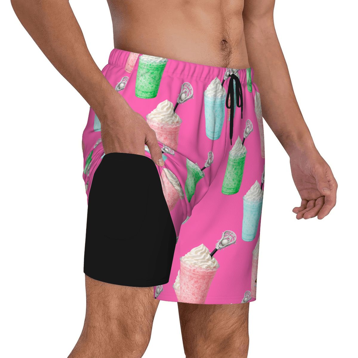 W2W Pro Mesh Hybrid Shorts - Ice Cream Lacrosse Hot Pink