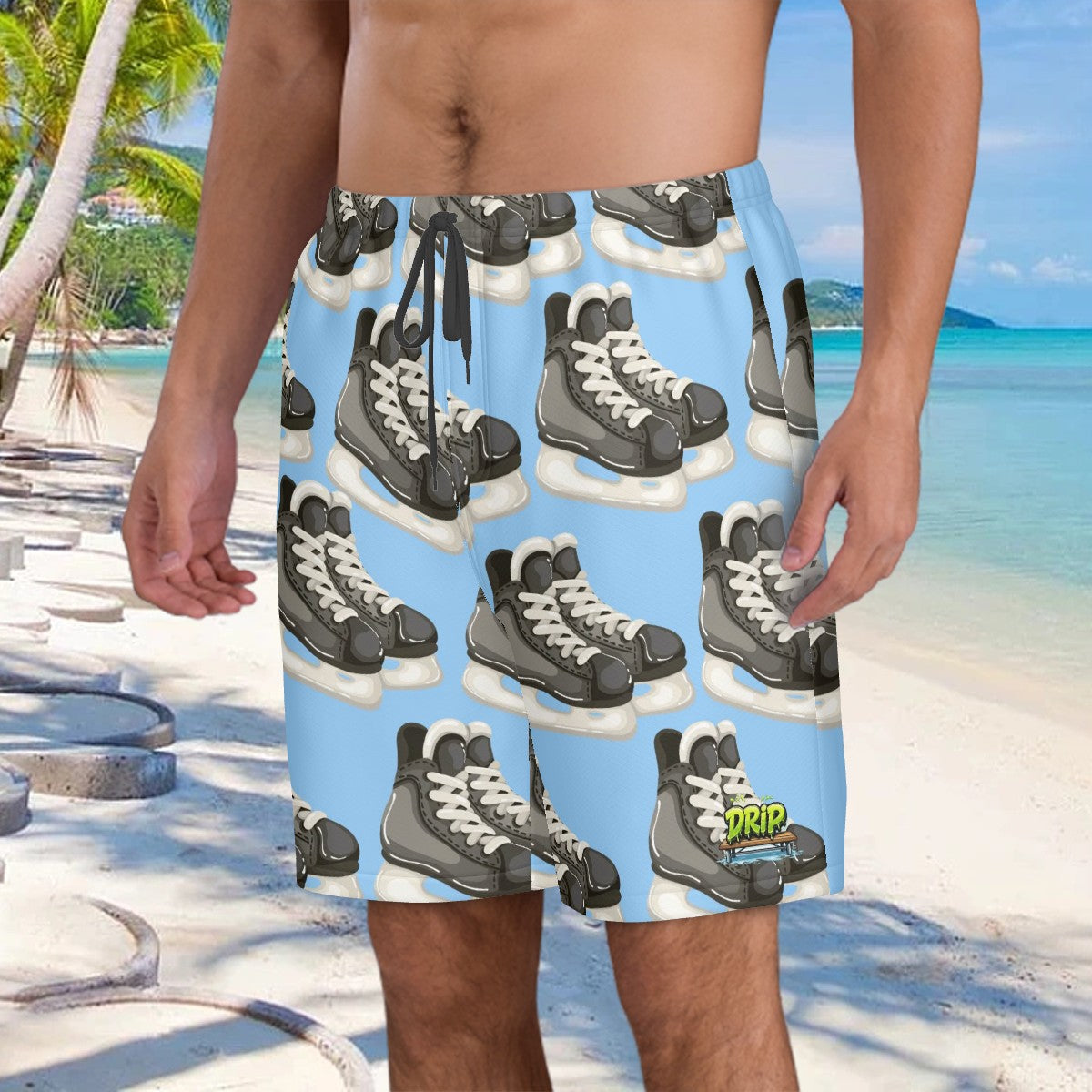 Water to Workout Hybrid Shorts - Hockey Skates Ice Blue