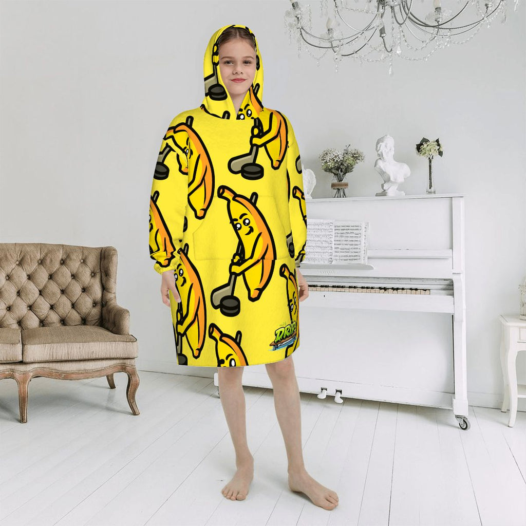 Youth Blanket Sweatshirt - Bananas for Hockey Yellow