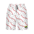 Men/Teen Swim Shorts - Classic Baseball White