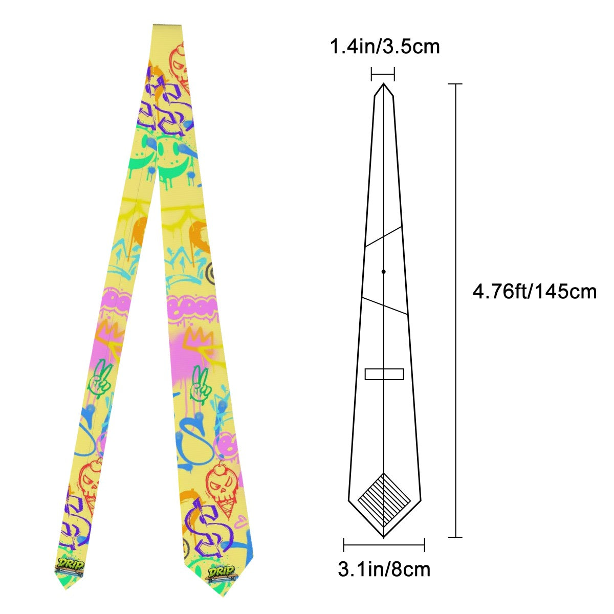 Game Day Tie - Graffiti Yellow