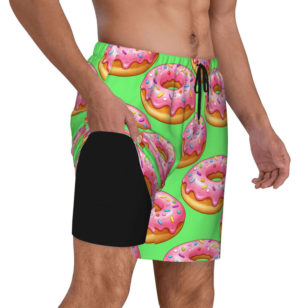 W2W Pro Mesh Hybrid Shorts - Pink Donuts Hot Green