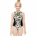 Girls One Piece Swimsuits - Drip Bench Leopard White