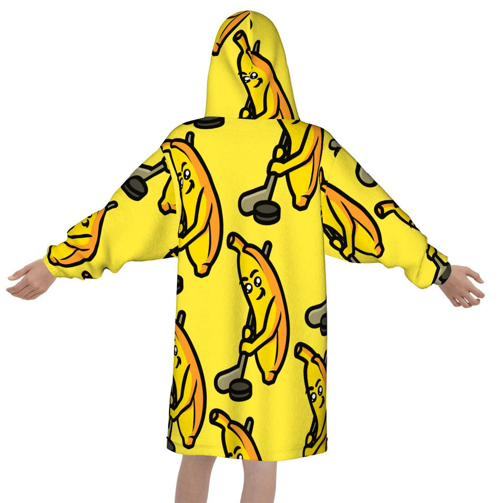 Youth Blanket Sweatshirt - Bananas for Hockey Yellow