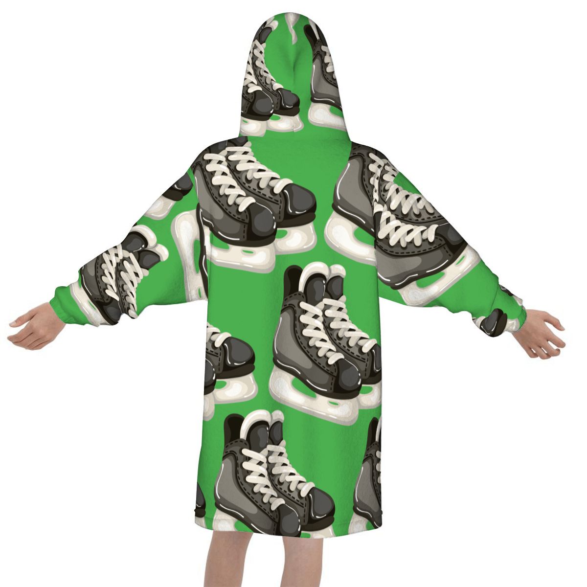 Youth Blanket Sweatshirt - Hockey Skates Classic Green