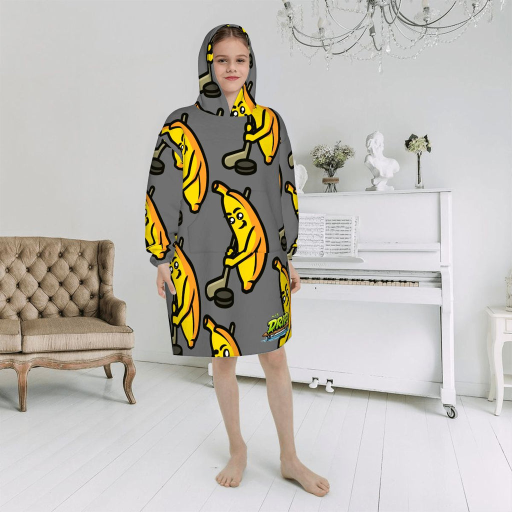 Youth Blanket Sweatshirt - Bananas for Hockey Dark Grey