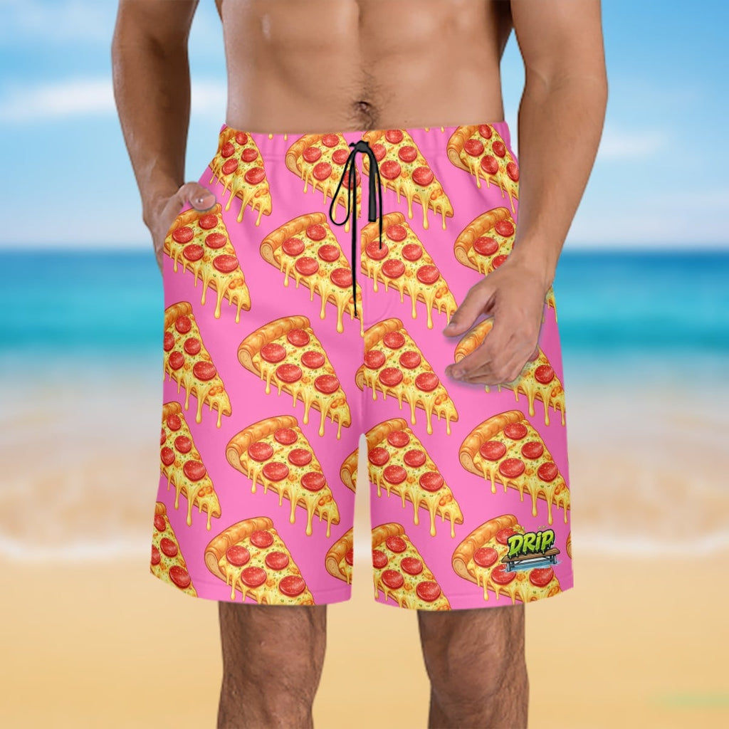 Men/Teen Swim Shorts - Pizza Pink