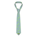Game Day Tie - Neon Green Basketballs Light Purple