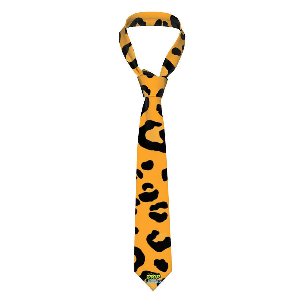 Game Day Tie - Drip Bench Leopard Orange
