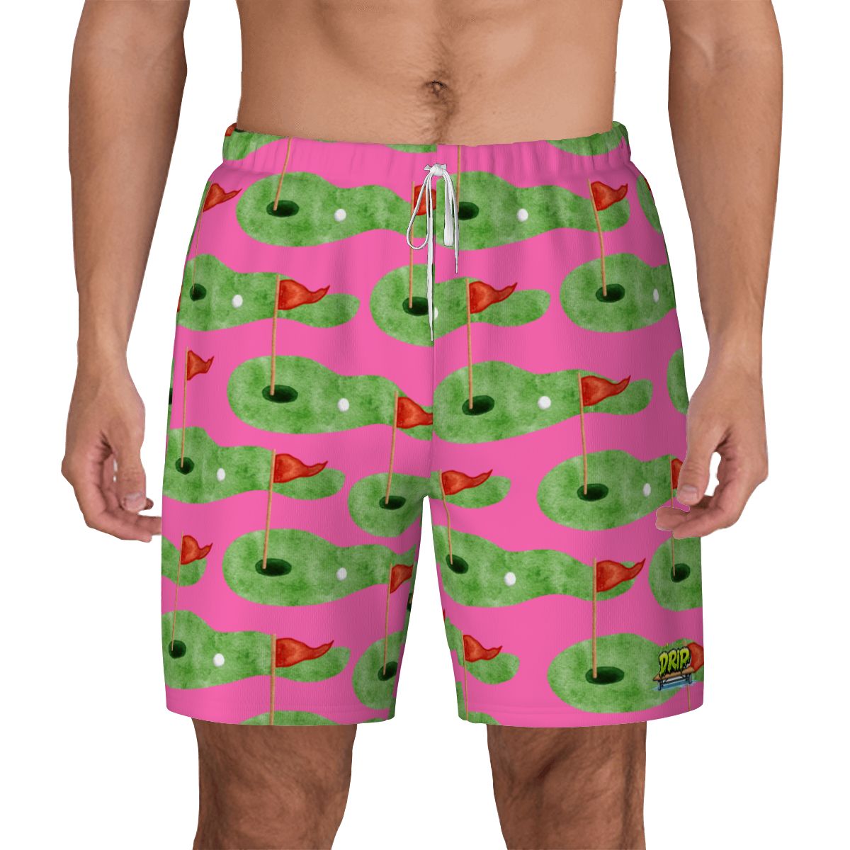 W2W Pro Mesh Hybrid Shorts - Green Hole Sketch Hot Pink