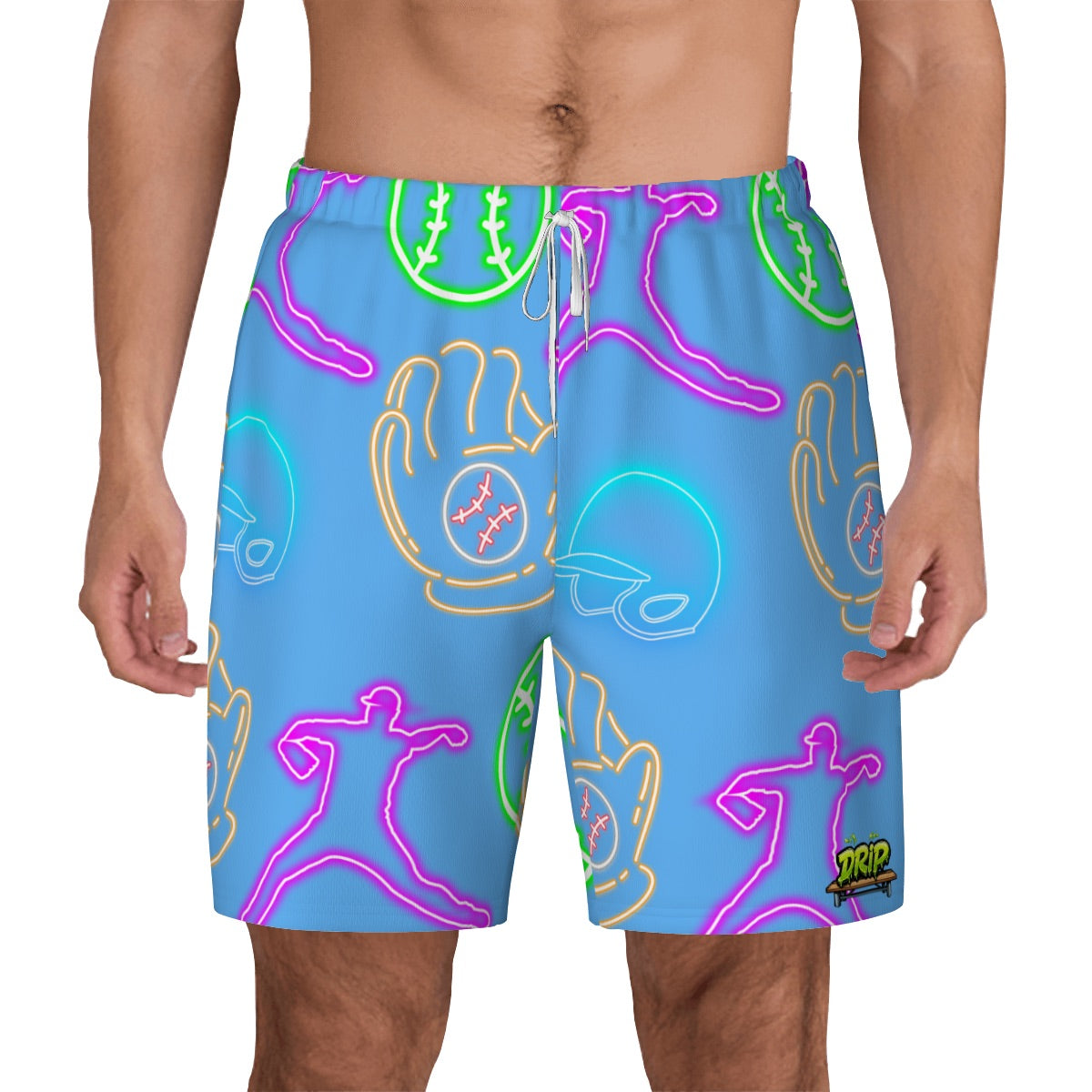 W2W Pro Mesh Hybrid Shorts - Sky Blue Neon Lights
